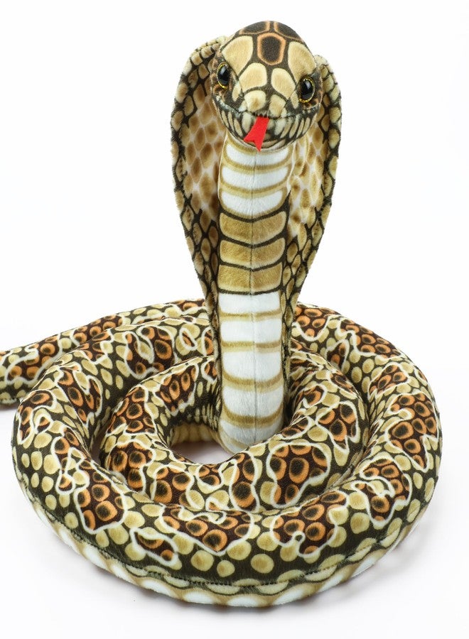 Romart Cobra Snake Stuffed Animals: 67-inch Large Realistic Cobra Plush Toy Giant Long Lifelike Stuffed Animals Snake Plushie Gifts for Kids Boys Girls Christmas, Wild Animals Party Decor (Brown) - Image 1
